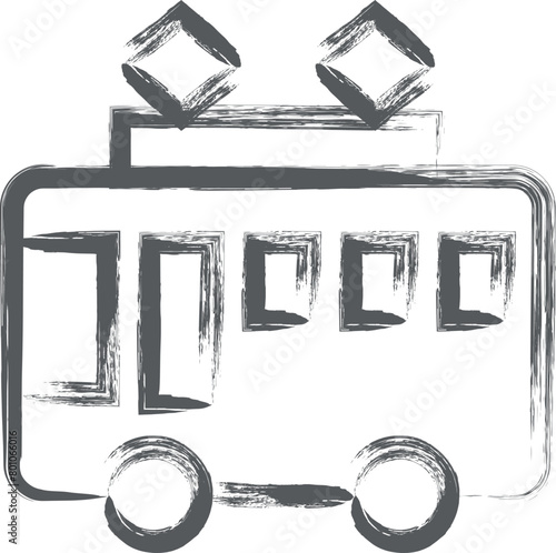 筆書きミニミニアイコン　電車