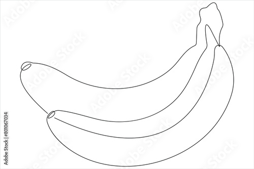 Vector illustration of banana continuous one line art drawing concept
