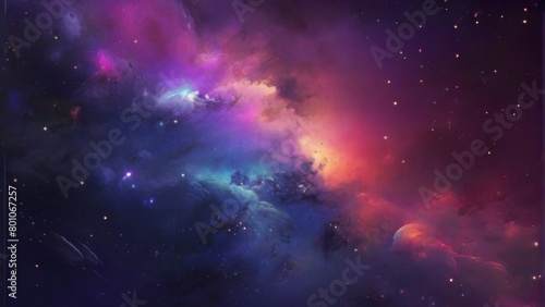 space galaxy in space background pink purple colors © drimerz
