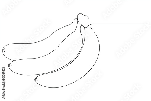 Vector illustration of banana continuous one line art drawing concept