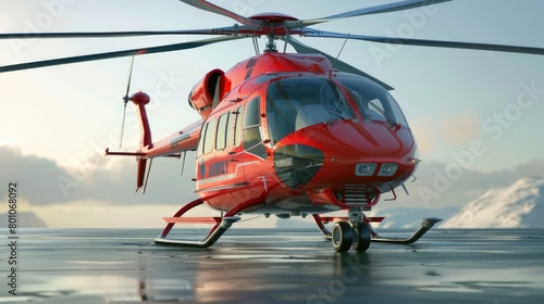 Air Ambulance Helicopter Providing Emergency Health Care Aid