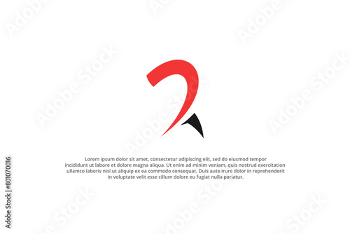 letter r slash abstract modern logo