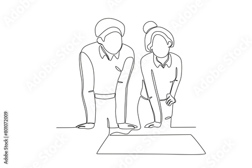 Continuous one line drawing about Colleagues working together and building good communication, Neighbor concept. Trendy one line drawing design vector illustration.