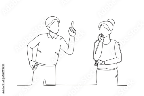 Continuous one line drawing about Colleagues working together and building good communication, Neighbor concept. Trendy one line drawing design vector illustration.