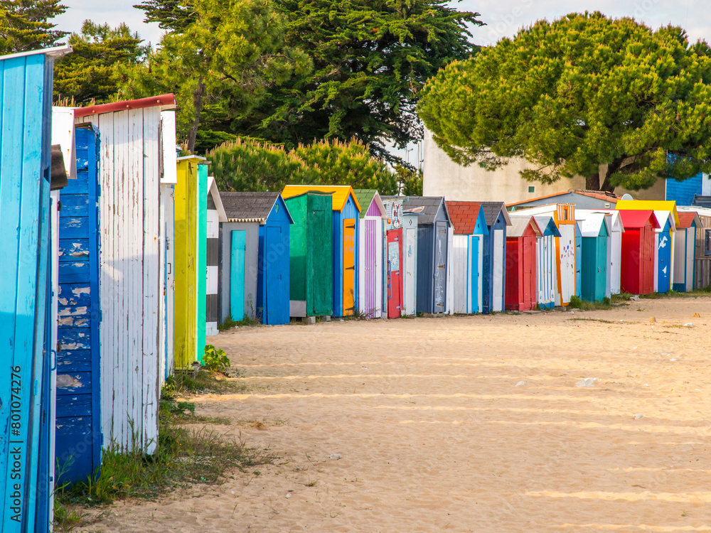 Naklejka premium Cabanes de plage de la Boirie à Saint Denis d'Oléron