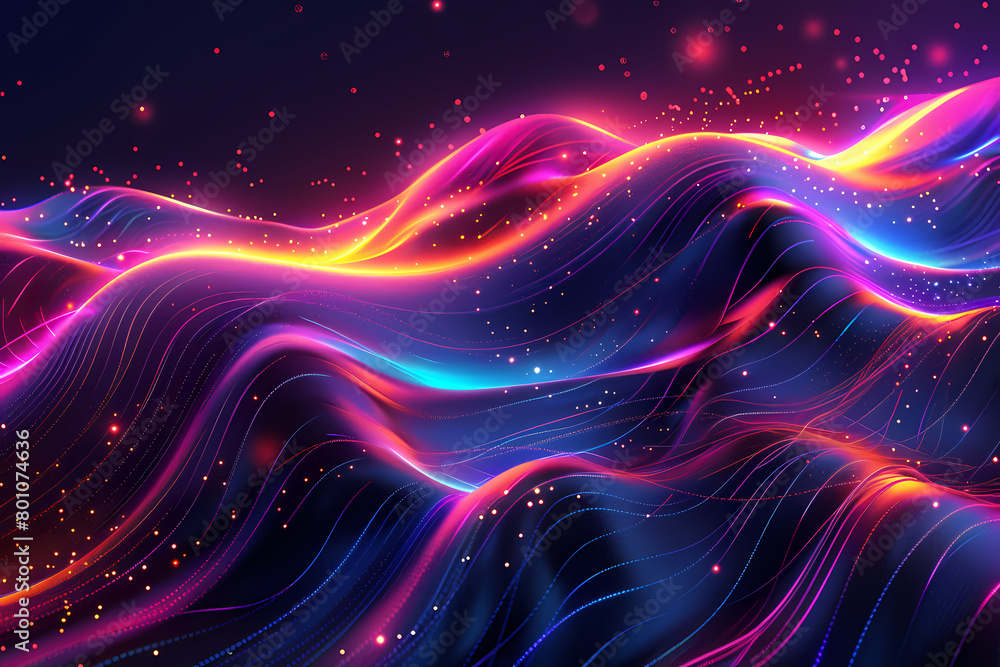 Naklejka premium allure of a black and neon background illustration