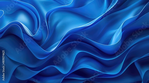 Abstract stylish smooth modern blue wave pattern background ,Light blue color glossy silk satin cloth wavy texture background, Close up of a soft Satin Texture in royal blue Colors,Elegant Background
 photo
