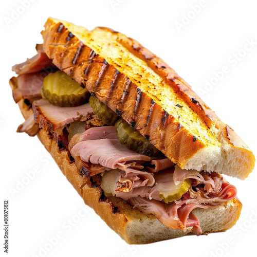 Island Delight: The Ultimate Cuban Sandwich with Roasted Pork, Ham, and Pickles photo