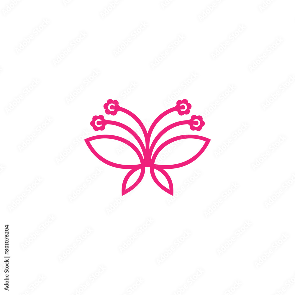 butterfly flower beauty natural symbol vector butterfly flower beauty natural symbol vector