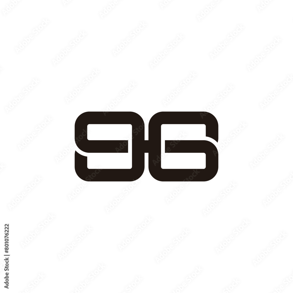 number 96 9g simple linked squares logo vector number 96 9g simple linked squares logo vector