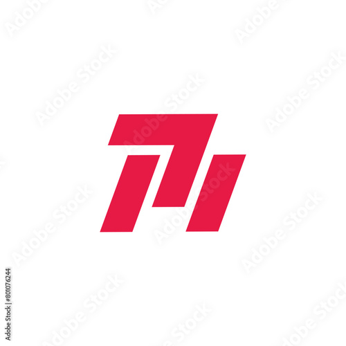 letter pi arrow stripes abstract logo vector
