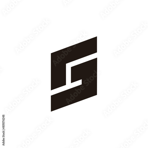 letter sg abstract dimention simple geometric logo vector