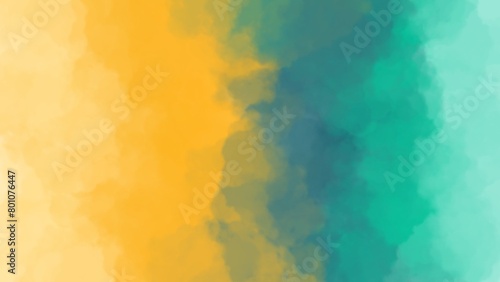 watercolor abstract background using green, yellow color gradients. suitable for banners, templates, presentations, banners, greeting cards, large spaces, banners. © DEKI WIJAYA