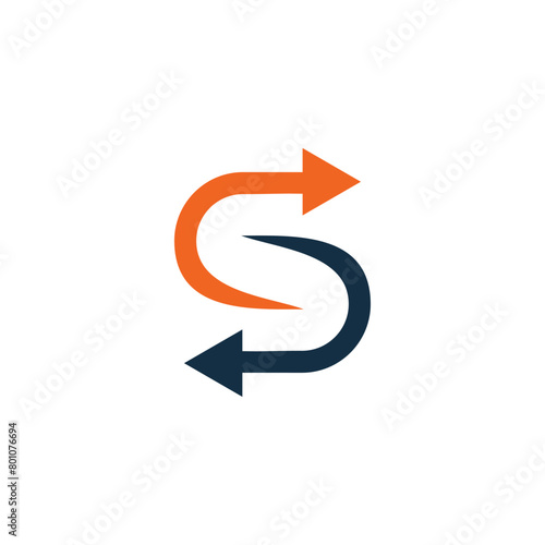 S letter delivery logistic logo design