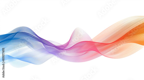 Blaze a trail of discovery with bold gradient lines in a single wave style isolated on solid white background