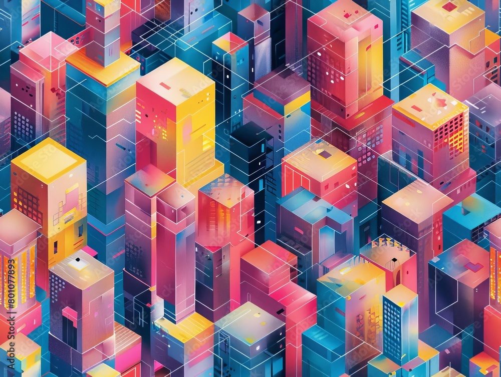 cubic-grids-and-matrices-that-appear-to-be-extruding-outwards-into