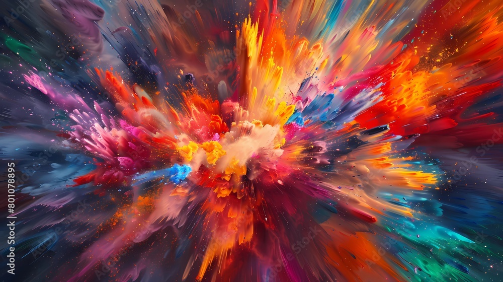 Bold splashes of vibrant color exploding across the canvas, igniting the imagination with their intensity.