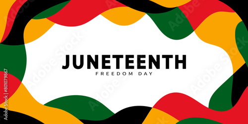 Juneteenth Freedom Day banner. June 19. Abstract template for banner, poster, cover, greeting card, and background. Abstract Vector Illustration