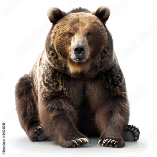 Image of a bear isolated on white background generative AI