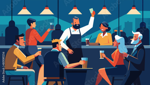 Celebrate Good Times: Diverse Friends Enjoying Drinks at a Vibrant Bar Scene