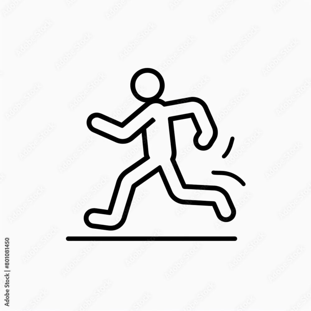 Running man icon vector silhouette on white background. Running man icon vector silhouette on white background.