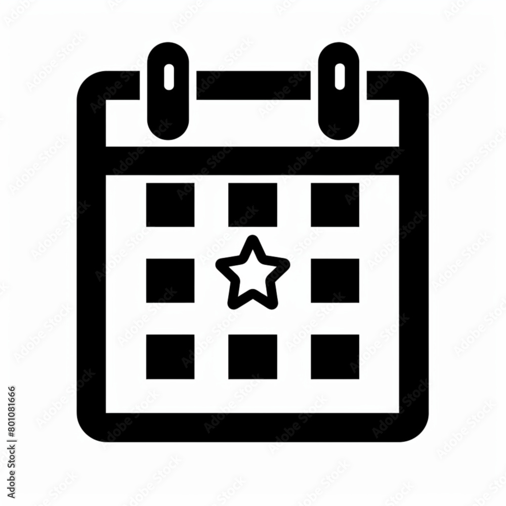 Star and calendar. Favorite schedule icon line style isolated on white background. Vector illustration Star and calendar. Favorite schedule icon line style isolated on white background. Vector illustration