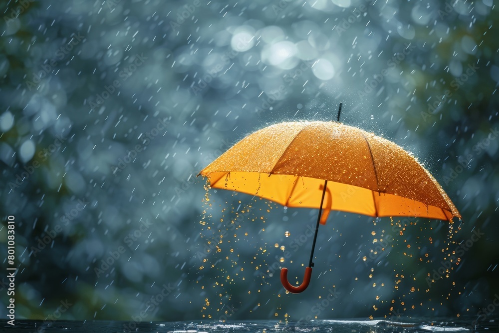 A floating umbrella mockup featuring an umbrella floating in the air without rain, symbolizing protection and hope in the face of uncertainty