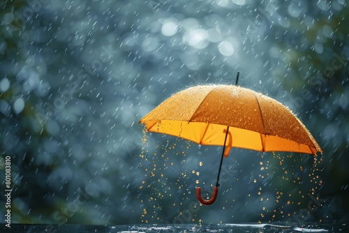 A floating umbrella mockup featuring an umbrella floating in the air without rain, symbolizing protection and hope in the face of uncertainty