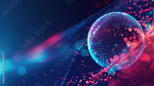 Big data analytics abstract vector background, 3d sphere data stream in abstract style, Abstract technology background wave flow, Data science concept, Technology analysis, Worldwide business