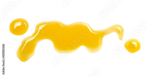 Puddle of orange juice isolated on white background, clipping path, top view © dule964