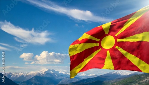 The Flag of North Macedonia