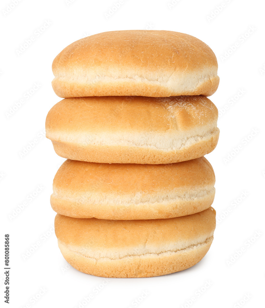 Many fresh burger buns isolated on white Many fresh burger buns isolated on white