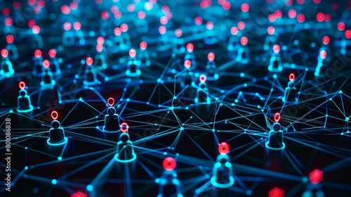 Dynamic Blue Network Mesh Reflecting the Vibrant Ecosystem of Decentralized Autonomous Organizations