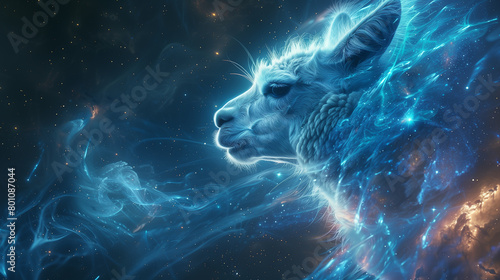Cosmic Alpaca Cria A Mesmerizing Intergalactic Energy and Celestial Wonder © Ummeya