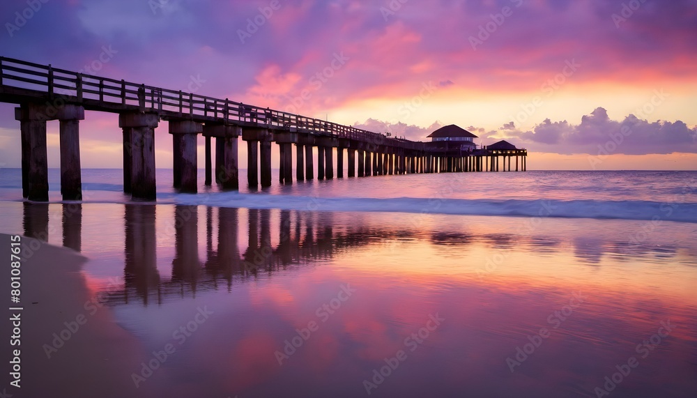 Bridging Day and Night: Sunset Scenes on Coastal Piers