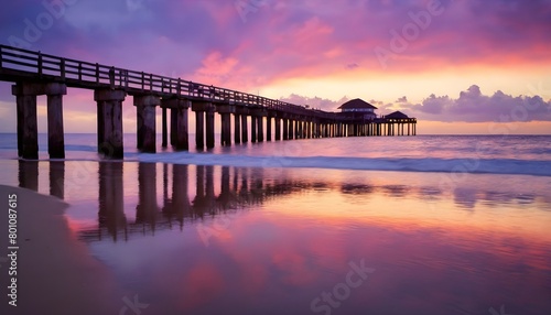 Bridging Day and Night  Sunset Scenes on Coastal Piers