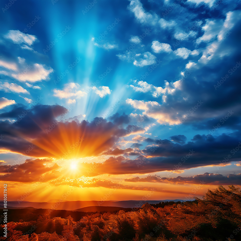 Fototapeta premium Azure Horizons: A Blue Sky Panorama Banner