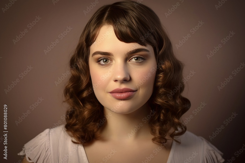 close up portrait of pretty woman model on brown background. close up portrait of pretty woman model on brown background.