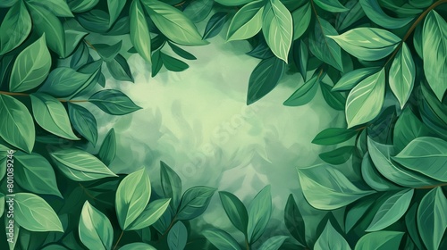 Illustration of green leaves