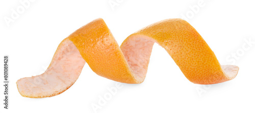 One fresh orange peel isolated on white photo