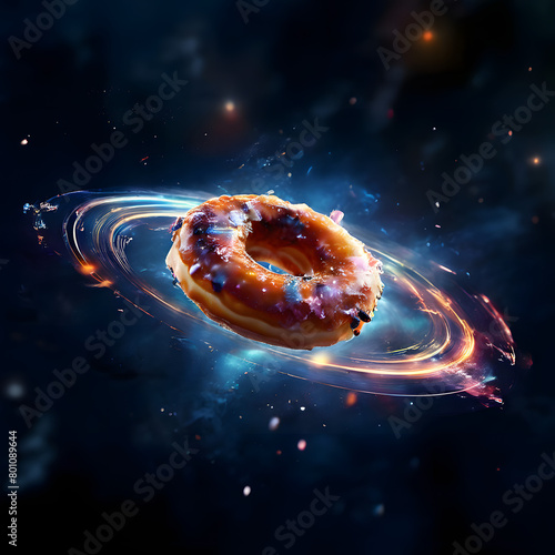 donut galaxy rotating in space