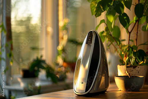 An eco-friendly iron with energy-efficient heating elements, reducing electricity consumption. photo