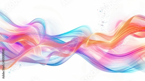 colorful wavy stripe on white background with blurred effects, digital techno abstract background ,Abstract watercolor background, Colorful vector illustration for your design