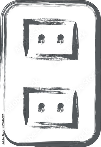 筆書きミニミニアイコン　コンセント