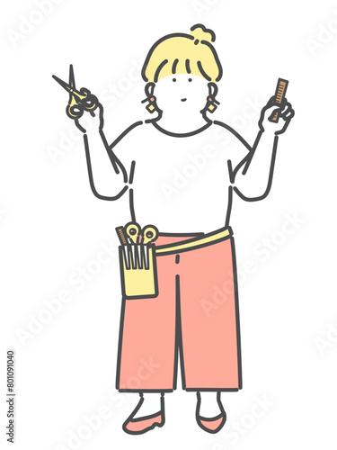 女性美容師のイラスト