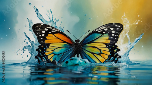 Oil painting   beautiful butterfly. 