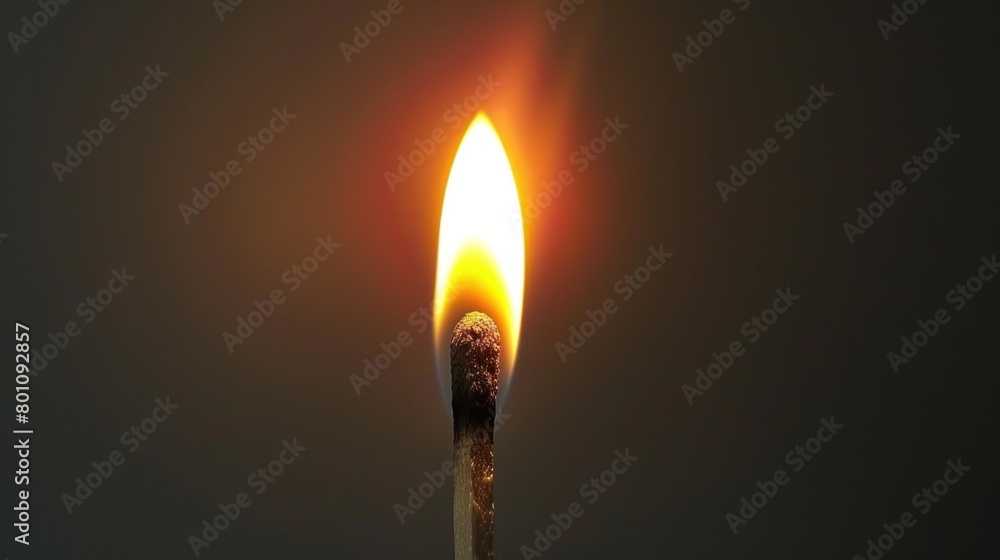 flame of wooden match on black background flame of wooden match on black background