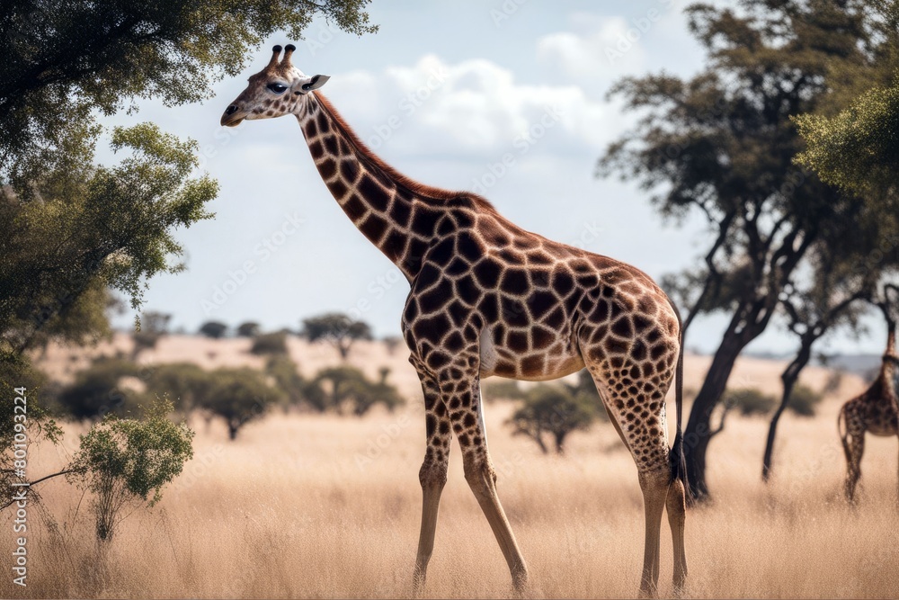 'giraffe white side background view isolated animal on half face funny standing full body camelopardalis walking cute mammal wild neck wildlife tall zoo safari cut-out high one long spot brown alone'