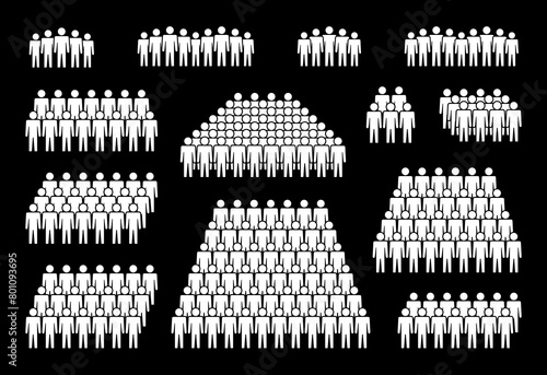 Zestaw ikon ludzi. Symbol tłumu.