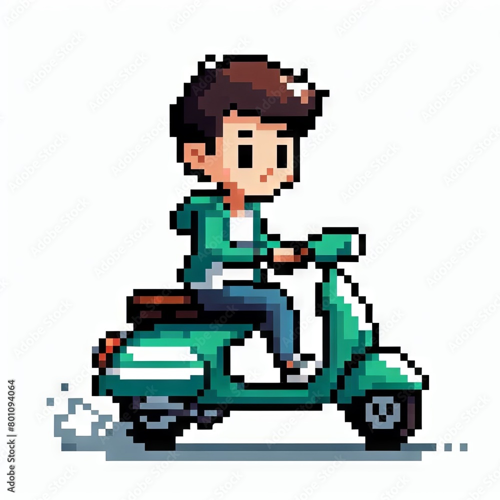 Fototapeta premium Pixel art delivery boy